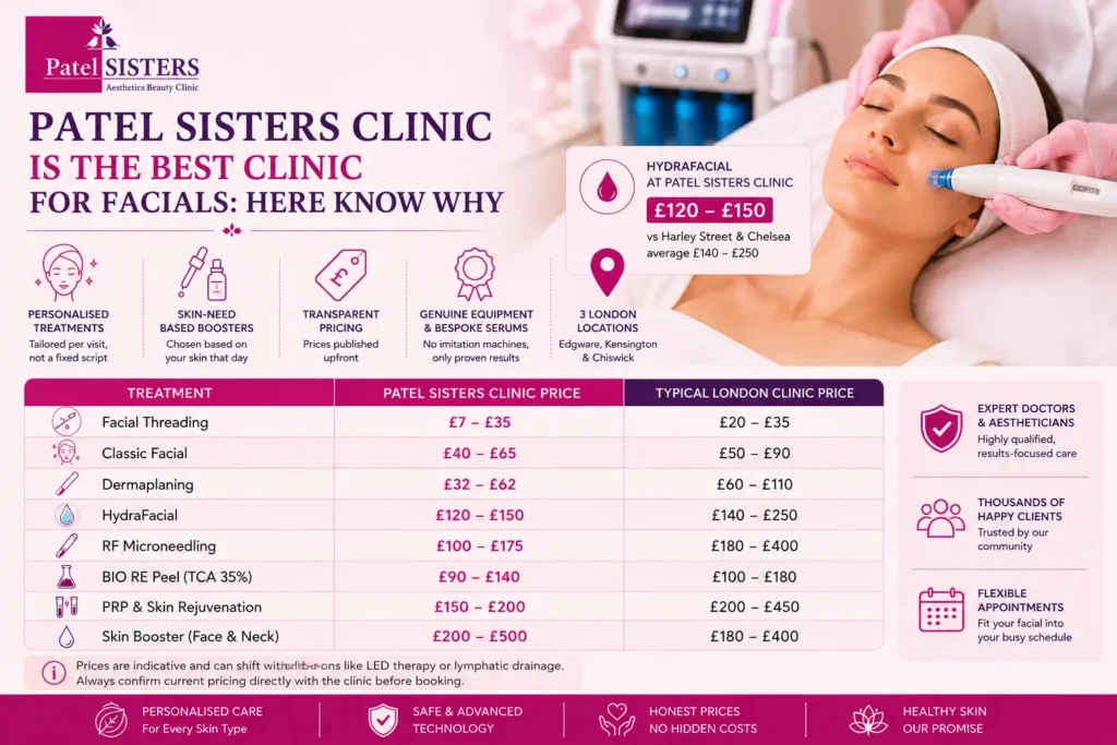 Patel Sisters Clinic is the Best Clinic for Facials : Full Pricing Guide