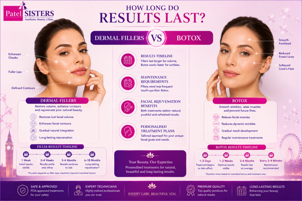 Dermal Fillers vs Botox: Longevity and treatment results timeline