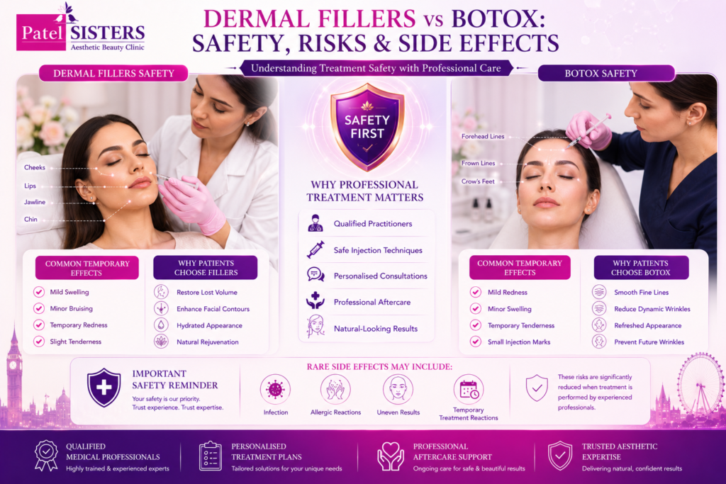 Dermal Fillers vs Botox: Safety, side effects, and professional treatment guidance