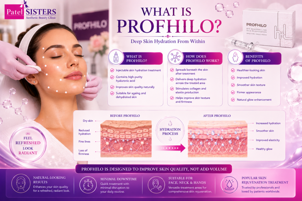 Profhilo treatment delivering hydration beneath the skin