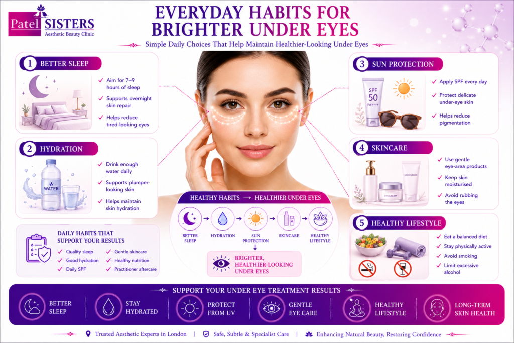 Healthy daily habits that help maintain brighter and healthier-looking under eyes