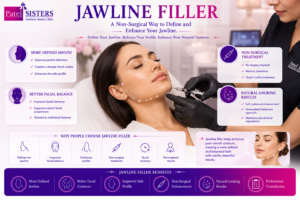 Jawline filler treatment enhancing facial definition with a sharper and more sculpted jawline