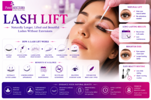 Professional lash lift treatment creating naturally lifted, longer-looking lashes without extensions.