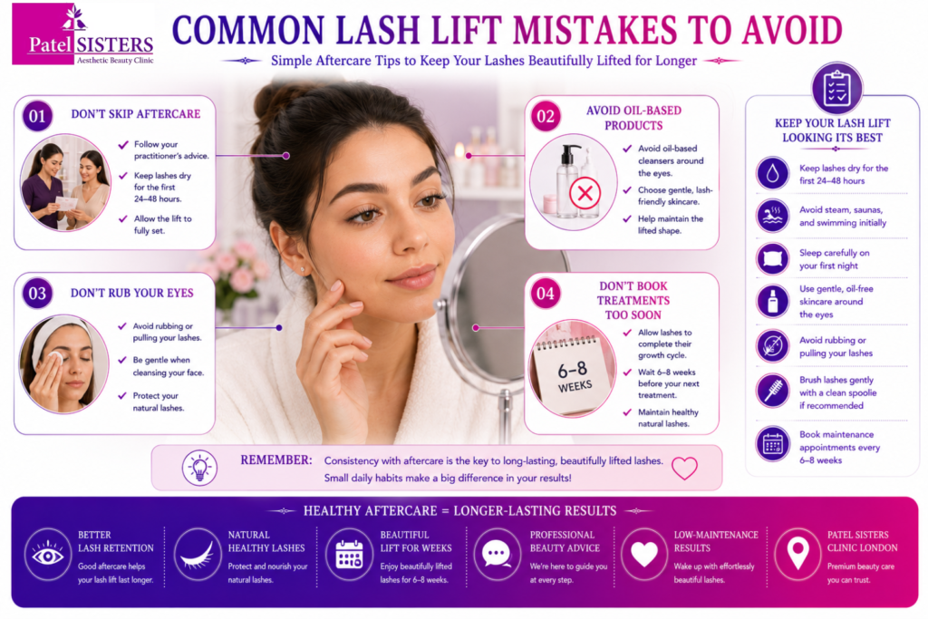 Lash lift aftercare tips to help results last longer.