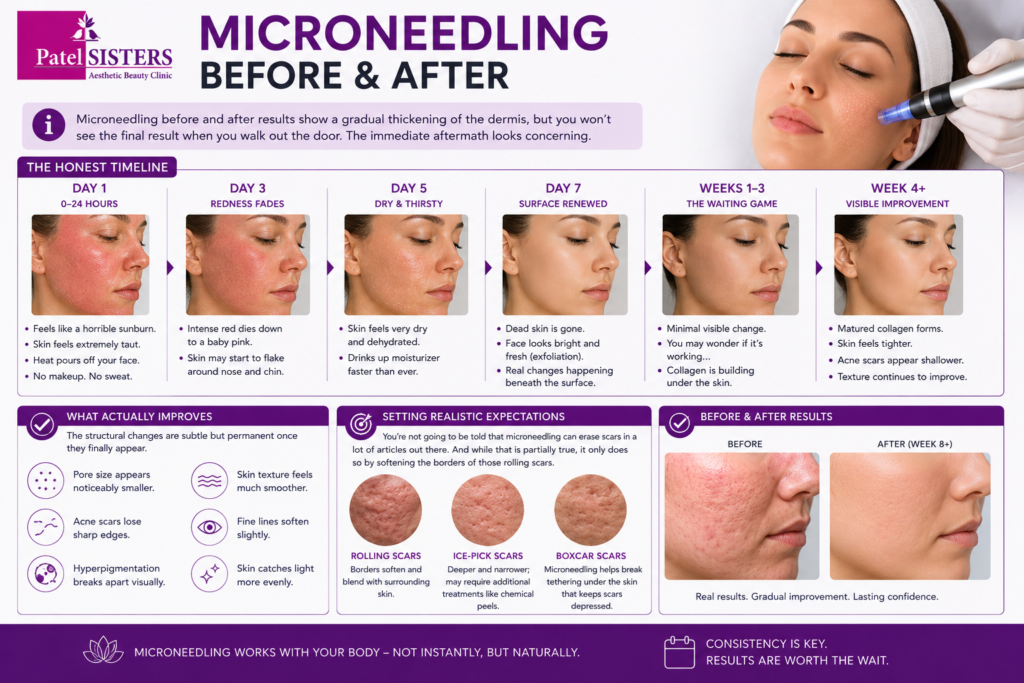 Microneedling before and after